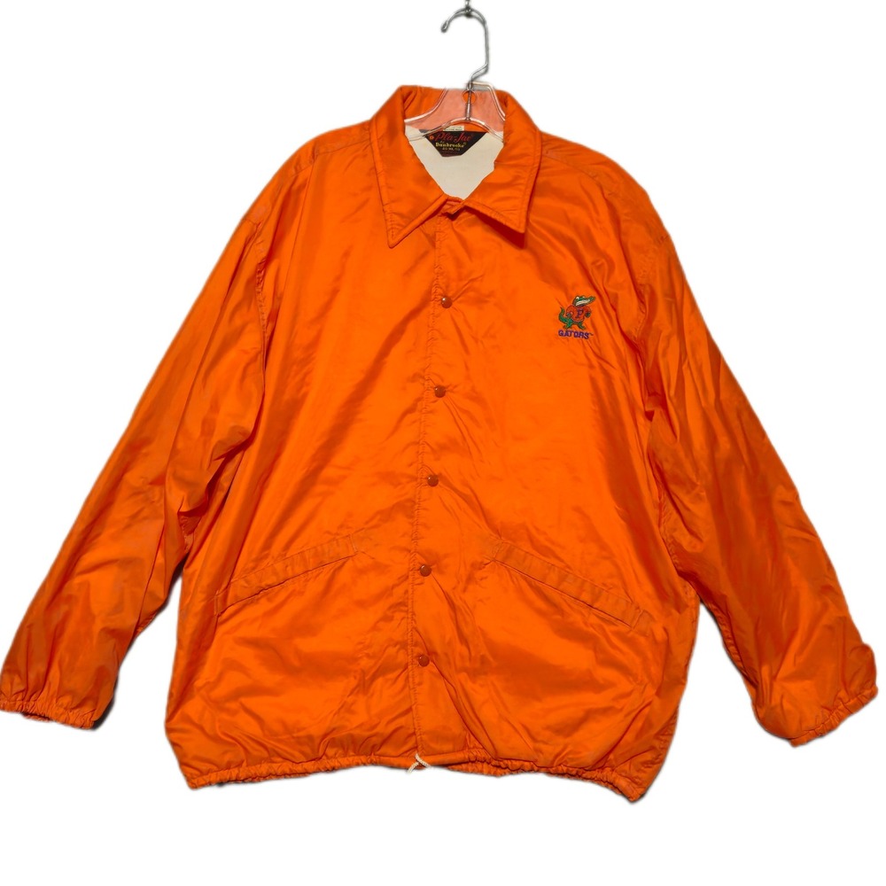 Vintage Florida Gators Pla-Jac Coaches Jacket Men XL Orange Snap Windbreaker